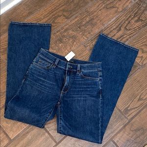 Ann Taylor High Rise Flare dark wash jeans…